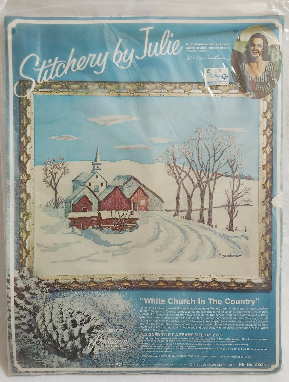 Stitchery by Julie 'White Church In The Country' Embroidery Kit